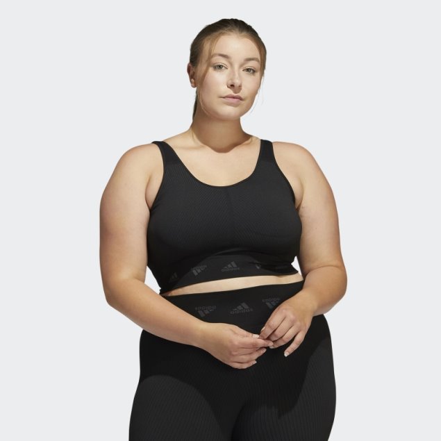 Sujetador Adidas Aeroknit Light-support Negro (talla Grande) Caliente