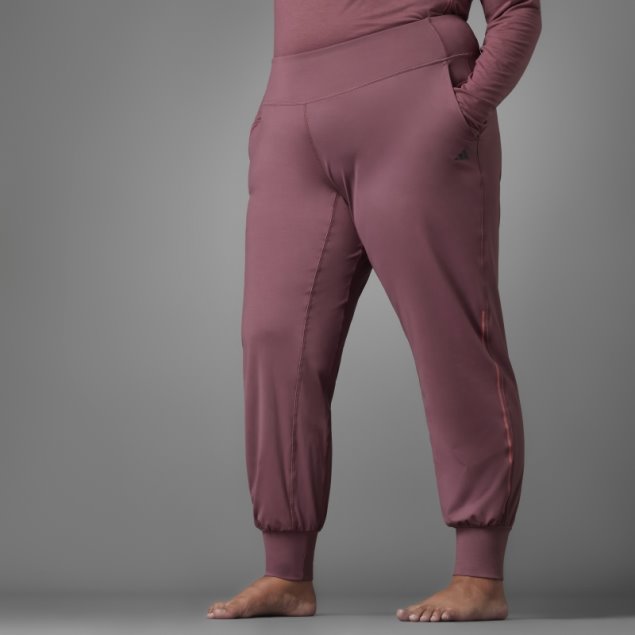 Pantalones De Yoga De Equilibrio Auténtico Burdeos (tallas Grandes) Adidas