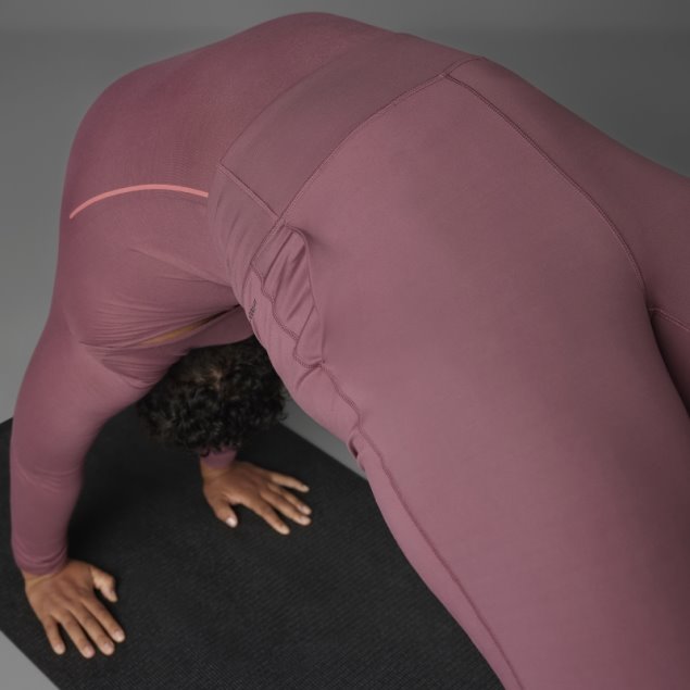 Pantalones De Yoga De Equilibrio Auténtico Burdeos (tallas Grandes) Adidas