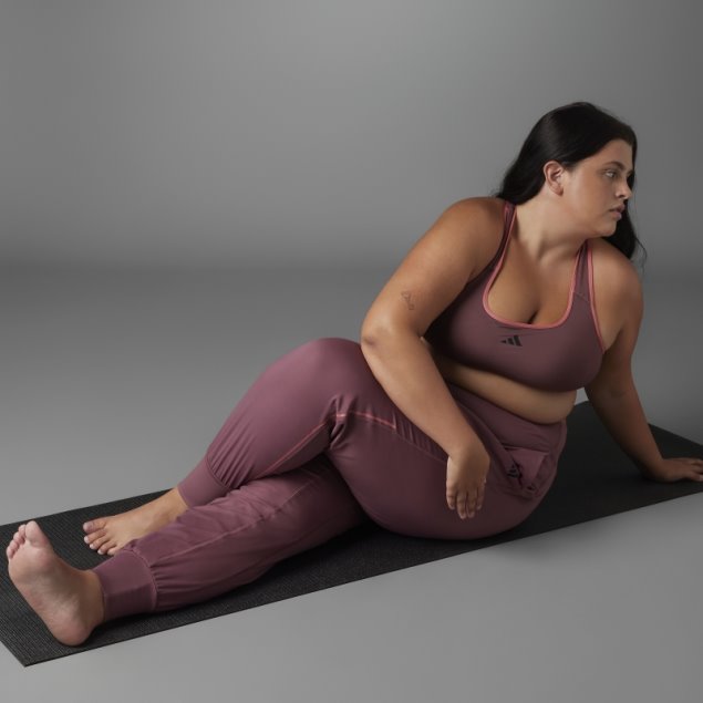 Pantalones De Yoga De Equilibrio Auténtico Burdeos (tallas Grandes) Adidas