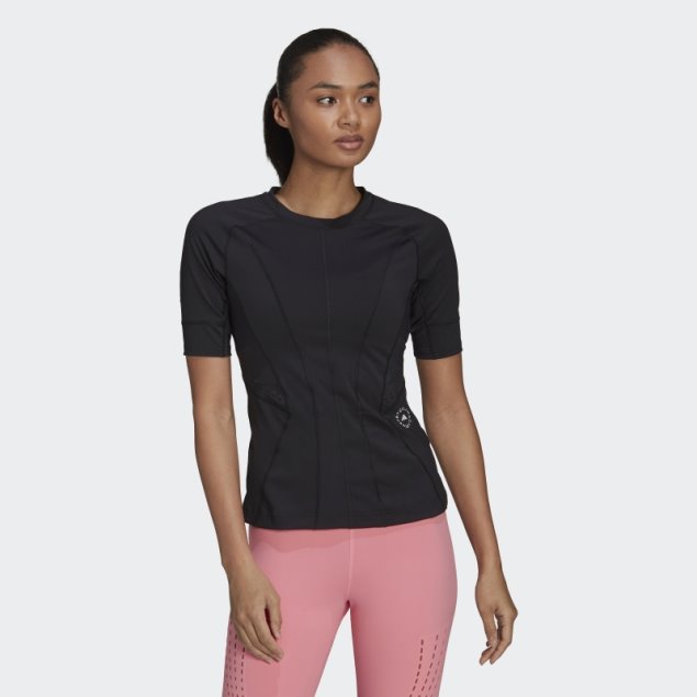 Negro Adidas Por Stella Mccartney Truepurpose Camiseta De Entrenamiento De Moda