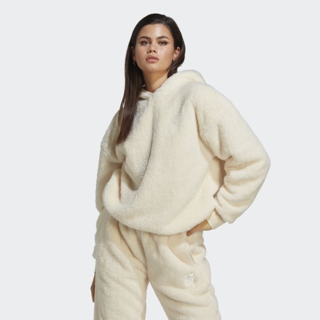 Sudadera Adidas Essentials+ Fluffy Teddy Blanco