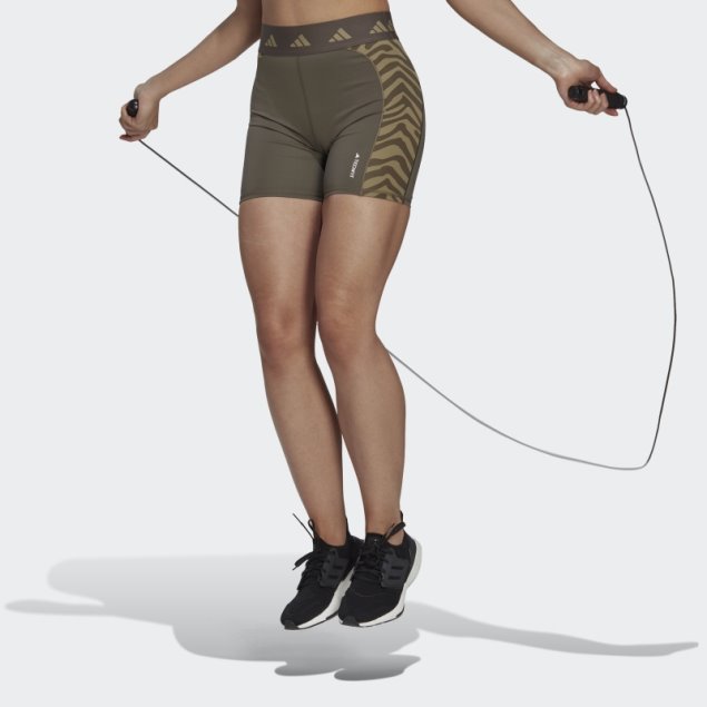 Leggings Cortos De Cintura Alta Con Cebra Techfit De Branch Hyperglam Adidas