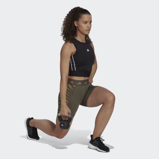 Leggings Cortos De Cintura Alta Con Cebra Techfit De Branch Hyperglam Adidas