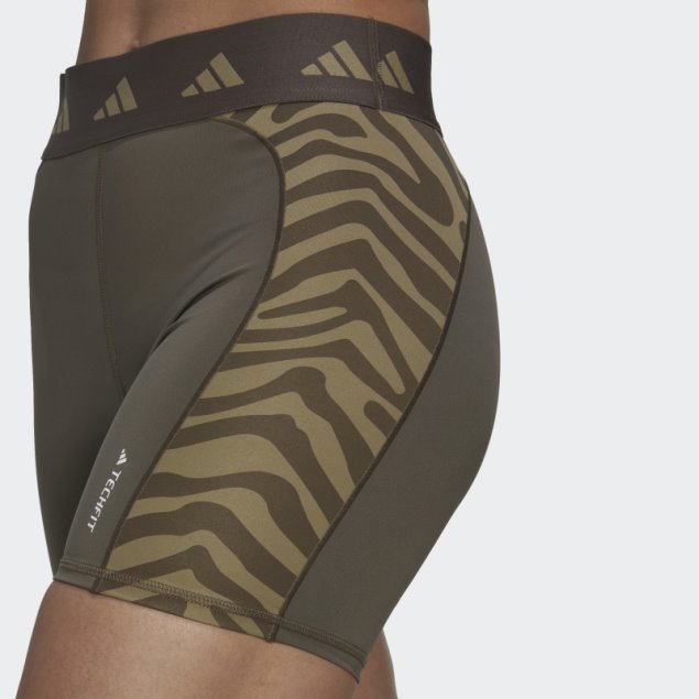Leggings Cortos De Cintura Alta Con Cebra Techfit De Branch Hyperglam Adidas
