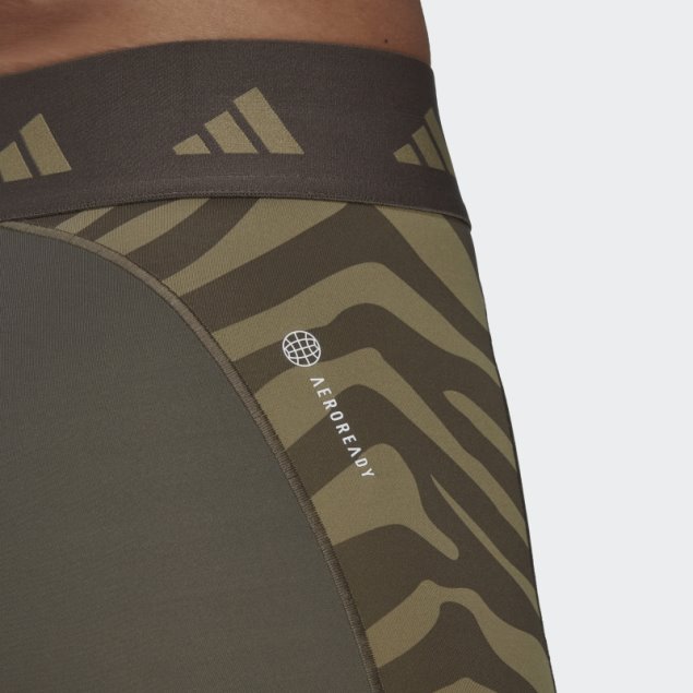 Leggings Cortos De Cintura Alta Con Cebra Techfit De Branch Hyperglam Adidas