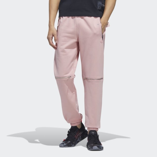 Pantalones De Punto Con Cremallera Malva De Adidas