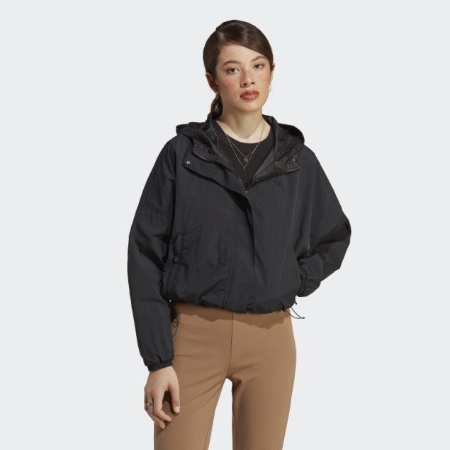 Adidas Sudadera Con Cremallera De Nailon Premium Essentials Negra