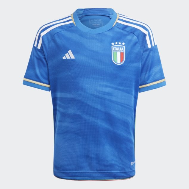 Azul Adidas Italia 23 Casa Camiseta De Moda