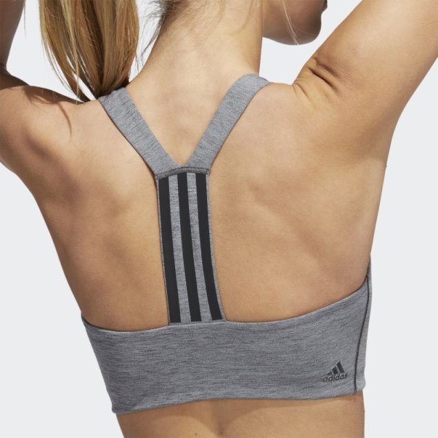 Sujetador De Entrenamiento Powerimpact De Sujeción Media Adidas Gris Oscuro Jaspeado