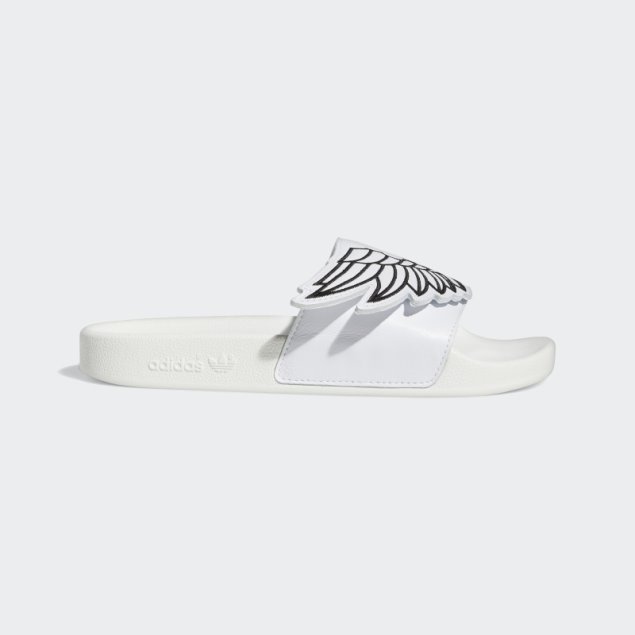 Blanco Adidas Jeremy Scott Monogram Adilette Alas Diapositivas