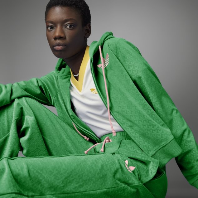 Adidas Adicolor Heritage Now Terciopelo Zip Sudadera Con Capucha Verde