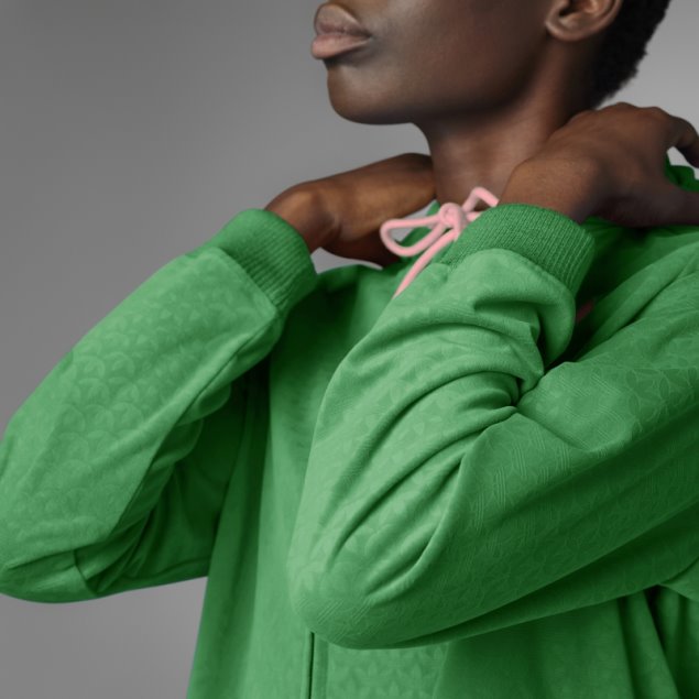 Adidas Adicolor Heritage Now Terciopelo Zip Sudadera Con Capucha Verde