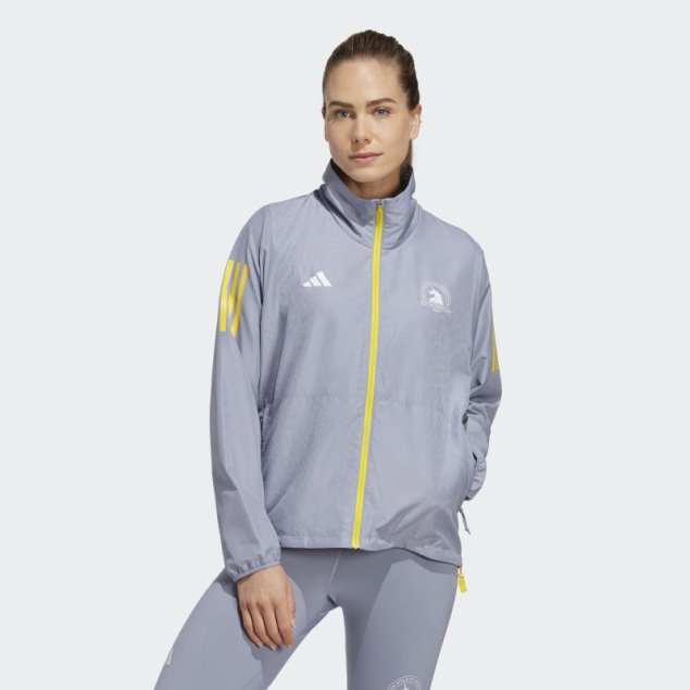 Chaqueta Adidas Boston Marathon 2023 Celebration Running Violeta Plateada