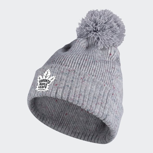 Adidas Leafs Speckle Cuffed Pom Gorro Gris