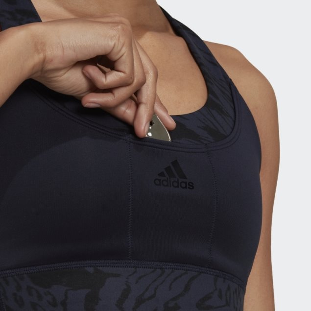 Sujetador De Running De Sujeción Media Con Estampado Tinta Adidas