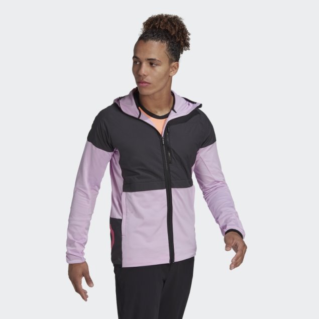 Chaqueta Cortavientos Lila Cinco Diez Flooce Adidas