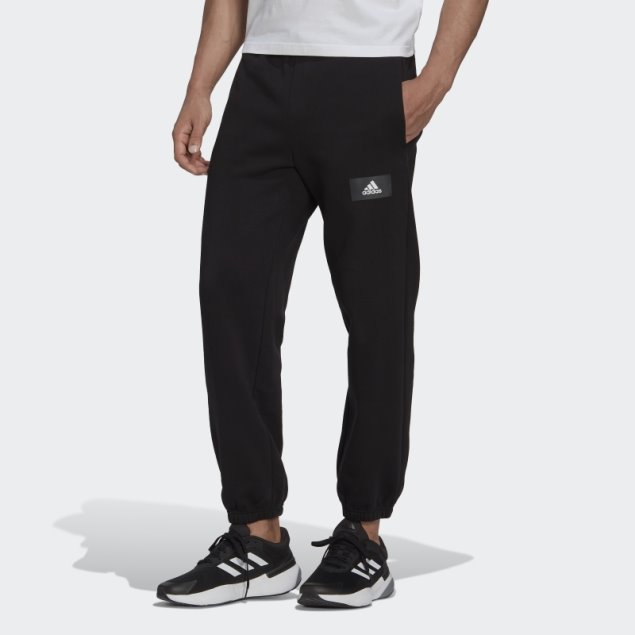 Pantalones De Chándal De Pernera Recta De Felpa De Algodón Essentials Feelvivid Negros Adidas