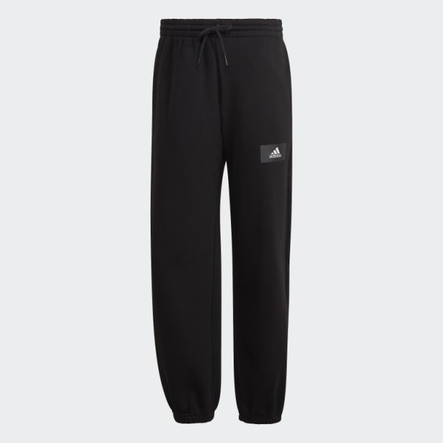 Pantalones De Chándal De Pernera Recta De Felpa De Algodón Essentials FeelVivid De Adidas Negros