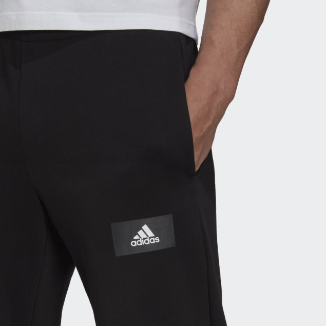 Pantalones De Chándal De Pernera Recta De Felpa De Algodón Essentials FeelVivid De Adidas Negros