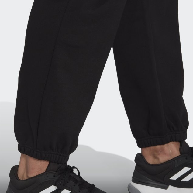 Pantalones De Chándal De Pernera Recta De Felpa De Algodón Essentials FeelVivid De Adidas Negros