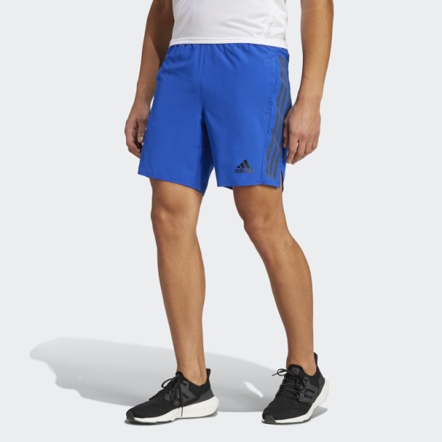 Pantalón Corto Azul Royal Con 3 Rayas Reflectantes Icon Run Adidas