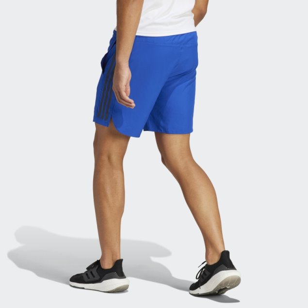 Pantalón Corto Azul Royal Con 3 Rayas Reflectantes Icon Run Adidas
