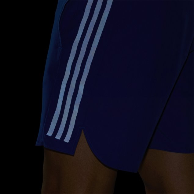 Pantalón Corto Azul Royal Con 3 Rayas Reflectantes Icon Run Adidas