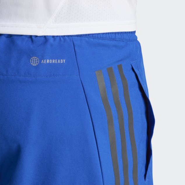 Pantalón Corto Azul Royal Con 3 Rayas Reflectantes Icon Run Adidas