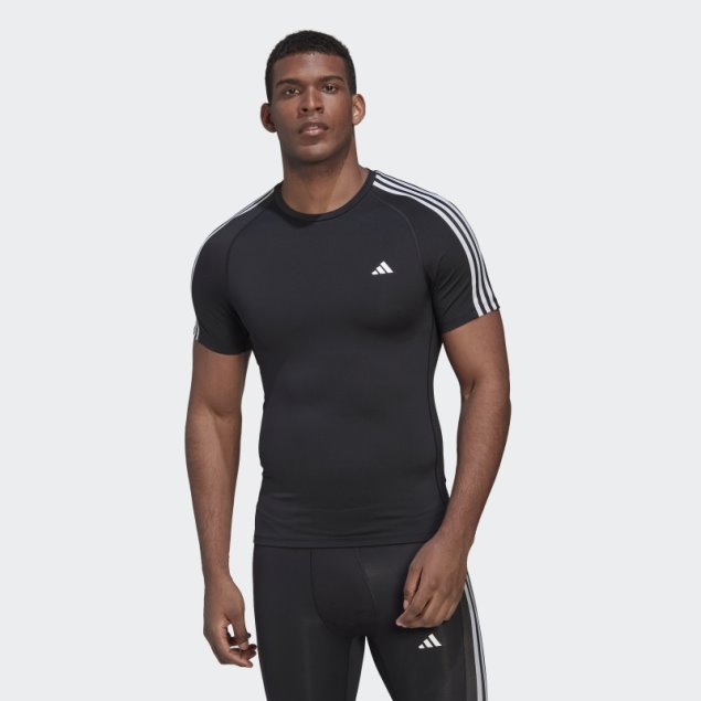 Camiseta De Entrenamiento Adidas Techfit 3-stripes Negra