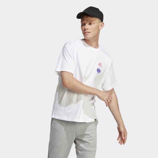 Camiseta Gráfica Blanca Adidas Caliente