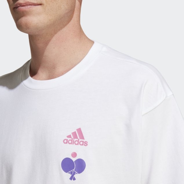 Camiseta Gráfica Blanca Adidas Caliente