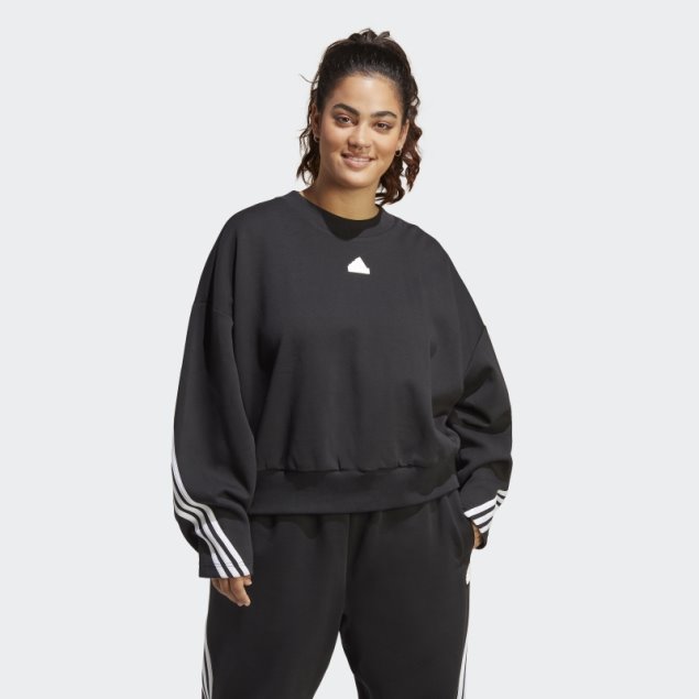 Sudadera De 3 Rayas Con íconos Del Futuro (tallas Grandes) Negro Adidas