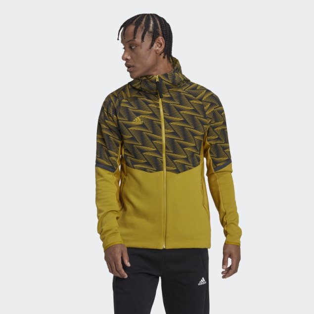 Sudadera Con Capucha Y Cremallera Completa Adidas Olive Diseñada Para Gameday