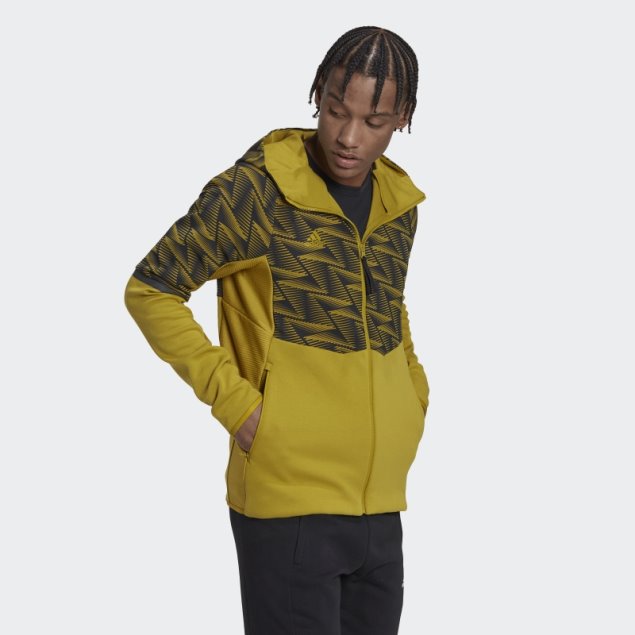 Sudadera Con Capucha Y Cremallera Completa Adidas Olive Diseñada Para Gameday