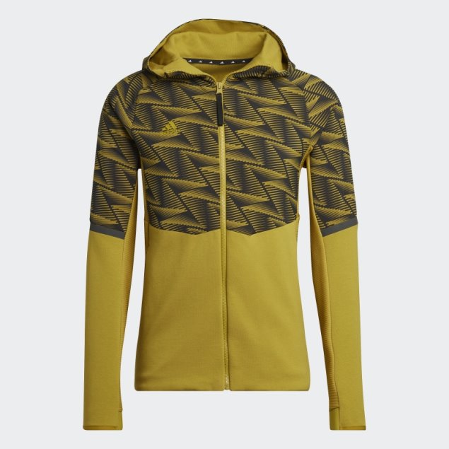 Sudadera Con Capucha Y Cremallera Completa Adidas Olive Diseñada Para Gameday