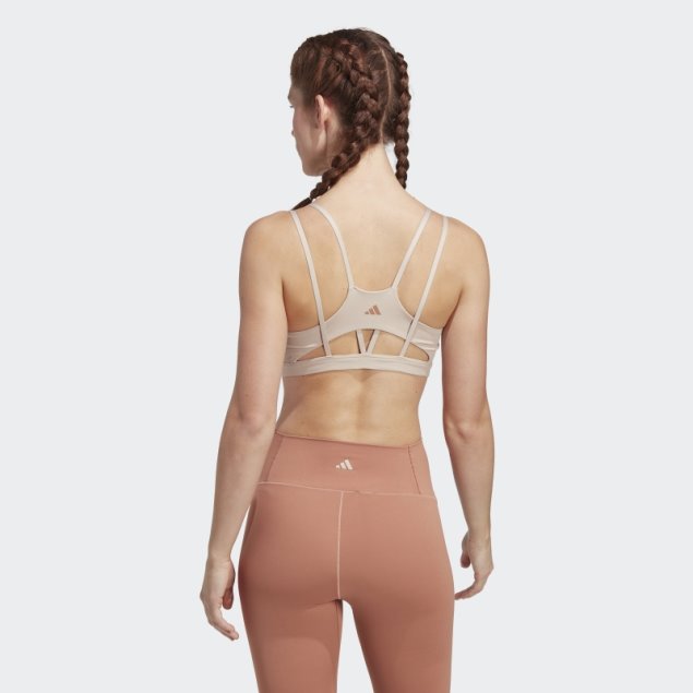 Sujetador Adidas Yoga Studio Luxe Light-support Taupe