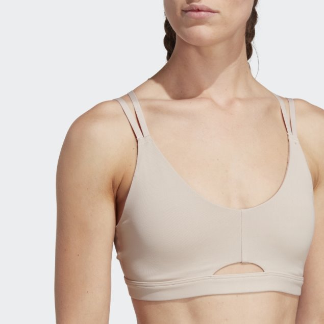 Sujetador Adidas Yoga Studio Luxe Light-support Taupe