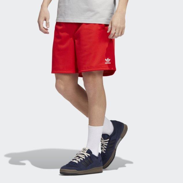 Shorts De Malla Adidas Essentials Rojos