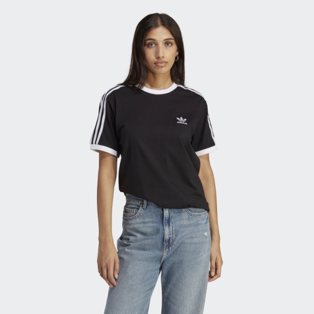 Camiseta Adicolor Classics 3 Rayas Negra Adidas