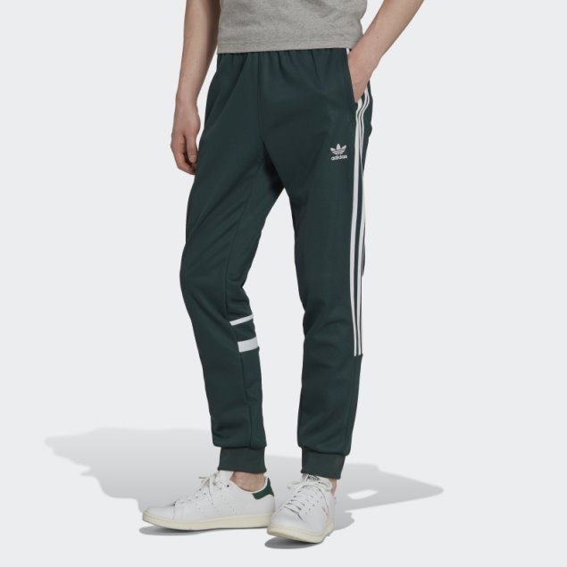 Adidas Pantalón Verde Mineral Adicolor Classics Cut Line