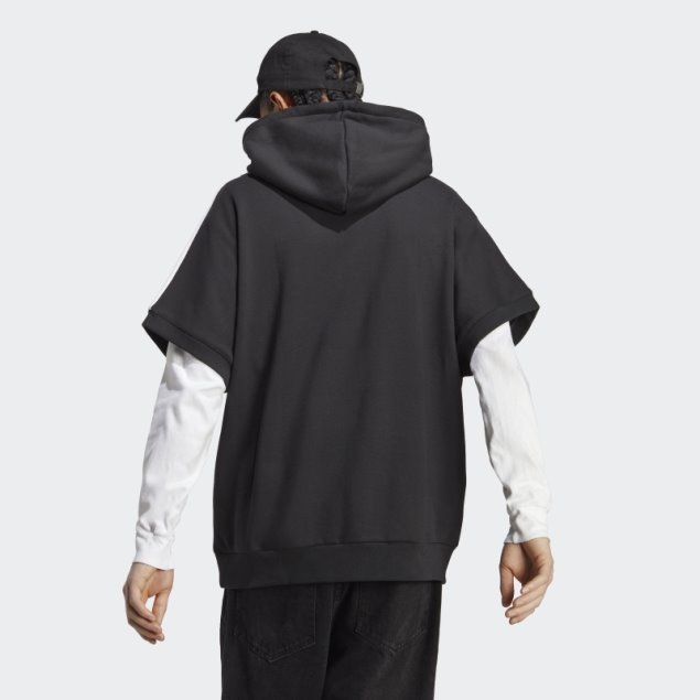 Adidas Sudadera Con Capucha De Manga Corta Adicolor Classics Negra