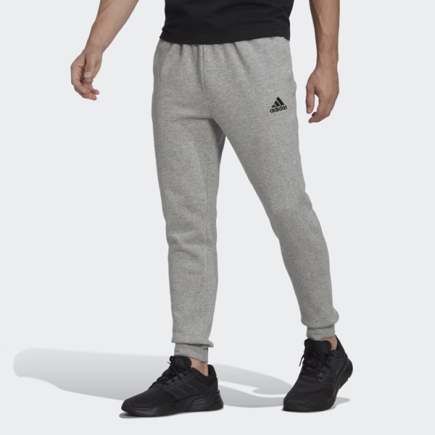 Pantalones Tapered Regulares Adidas Essentials Fleece Gris Medio