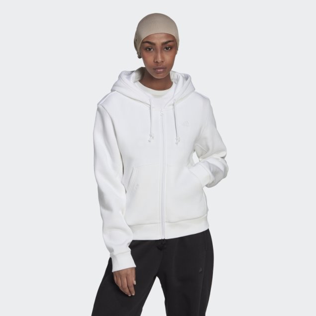 Sudadera Con Capucha Y Cremallera Completa De Forro Polar Adidas All Szn Blanco