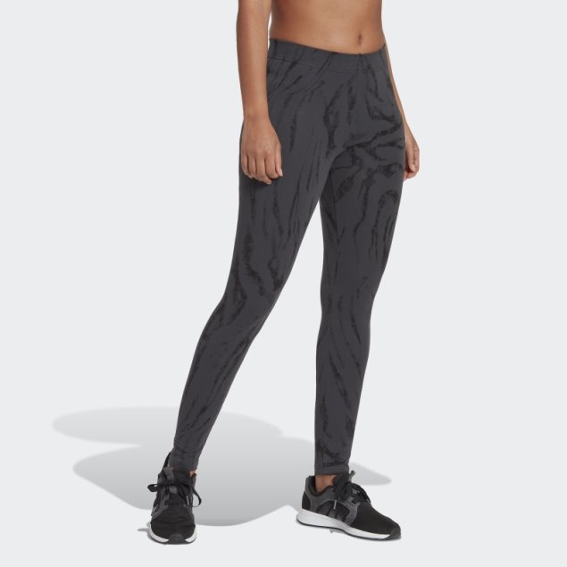 Adidas Futuro Iconos Animal Print Leggings Carbono