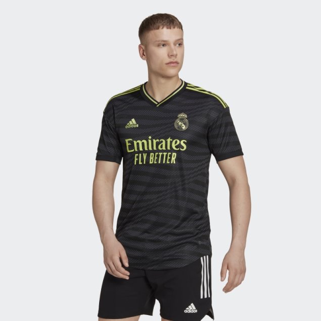 Camiseta Real Madrid 22/23 Tercera Equipación Autentico Negro Adidas
