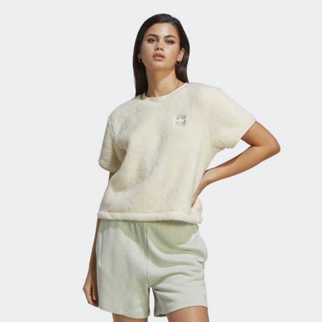 Camiseta Blanca Adidas Essentials+ Fluffy