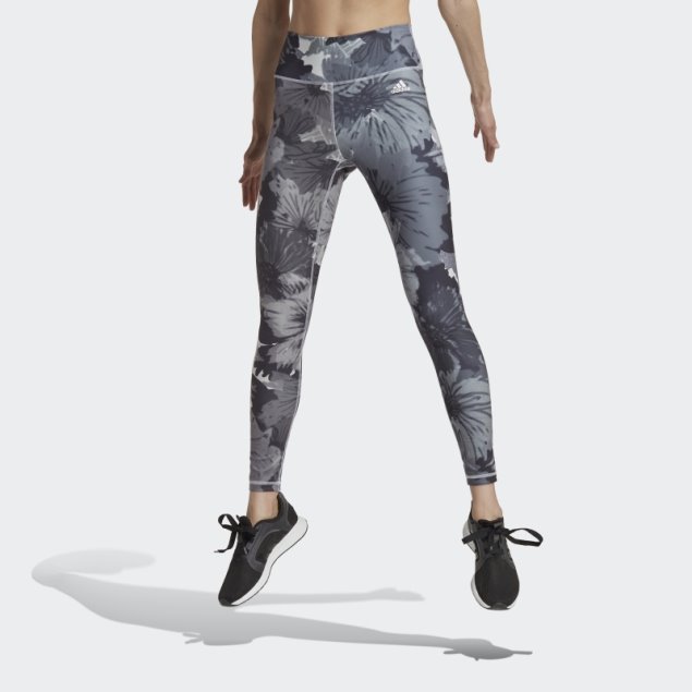 Leggings De Talle Alto Estampados Esenciales De Entrenamiento Gris Adidas