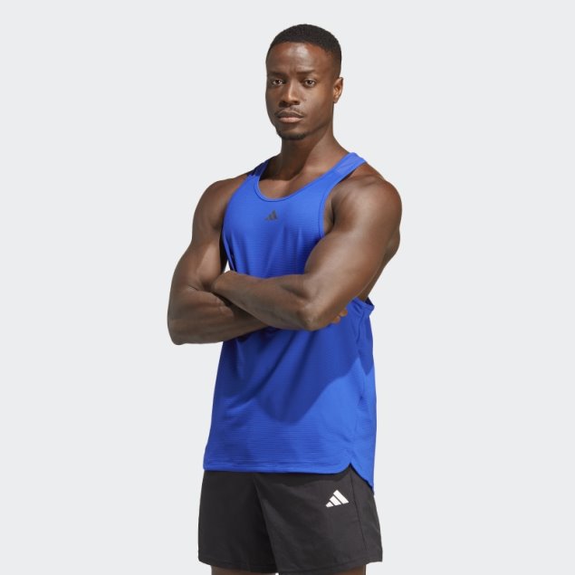 Camiseta Sin Mangas De Entrenamiento Elevada Azul Adidas Heat.rdy Hiit