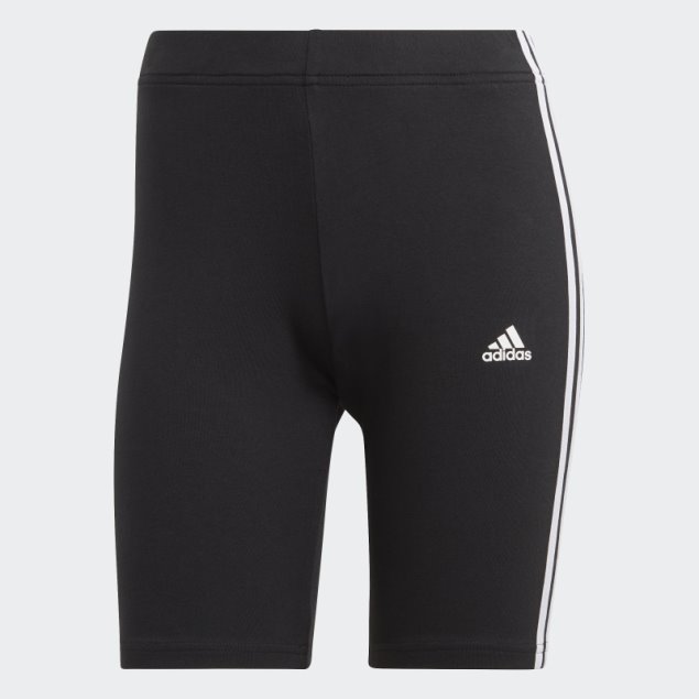 Pantalón Corto Ciclista Essentials 3 Bandas Negro Adidas